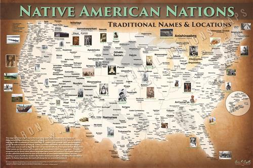 map of traditional names and locations of Native American Nations