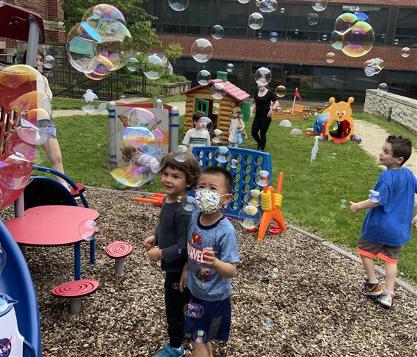 Playing with the bubble machine